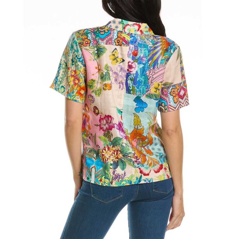 Johnny Was Linen Camp Shirt - Picture 2 of 3